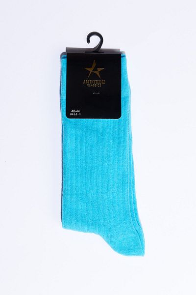 ALTINYILDIZ CLASSICS Men's Turquoise Patterned Turquoise Cotton Casual Socks