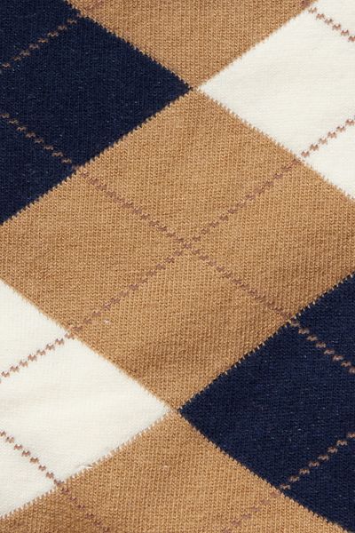 ALTINYILDIZ CLASSICS Men's Beige-Navy Blue Patterned Beige Navy Blue Casual Socks