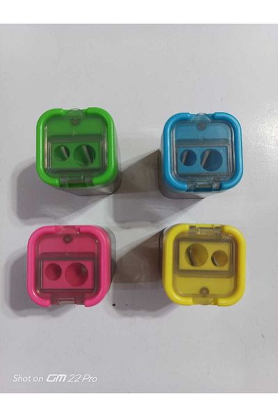 Piano Double Opener Large Chamber Colorful Pencil Sharpener with Lid (2pcs)