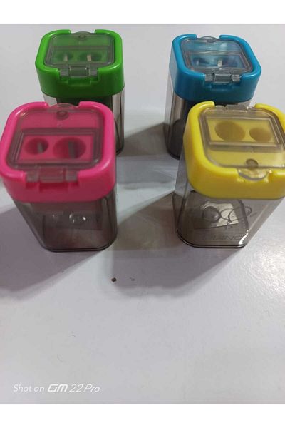 Piano Double Opener Large Chamber Colorful Pencil Sharpener with Lid (2pcs)