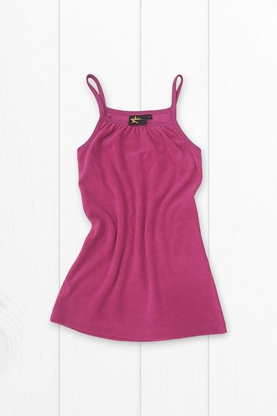 MY STAR HOME Fuchsia Thin Strap Cotton Terry Dress for Girl