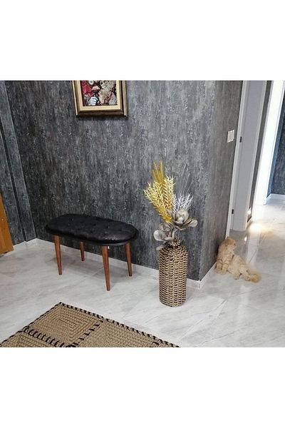 Egindra مزهرية زهور معدنية مزخرفة من الخوص - مصنوعة يدويًا