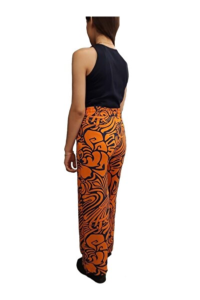 HNS Помаранчеві штани з широкими штанинами та еластичним поясом з малюнком Марікіта - ST05097-L