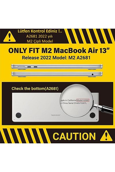 Dolia Macbook Air M2 13.6 Inch 2022 A2681 Fully Compatible Set Case Cover Keyboard Protector Screen Protector Film