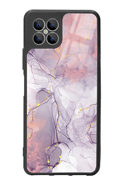 Spoyi Omix X600 Fuşya Mermer Tasarımlı Glossy Telefon Kılıfı