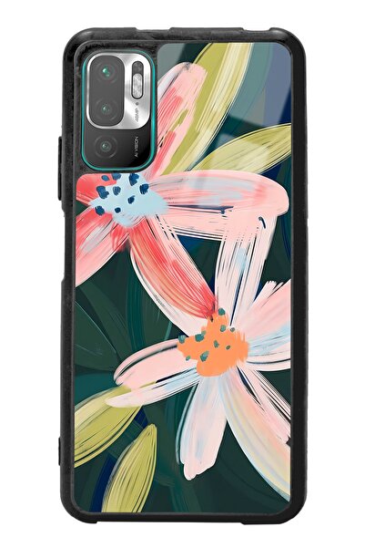 Spoyi Xiaomi Redmi Note 10 5g Suluboya Çiçek Tasarımlı Glossy Telefon Kılıfı