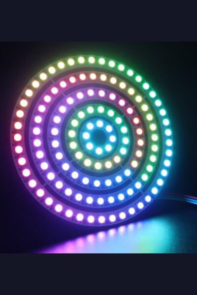 Hazar Led WS2812B Matrix Ekran RGB Led Ayrı Ayrı Adresli 8 Led Halka Led Matr...