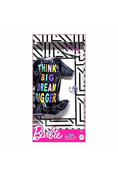 Barbie 'nin Son Moda Kıyafetleri FND47 - Askılı Lacivert Kot Elbise