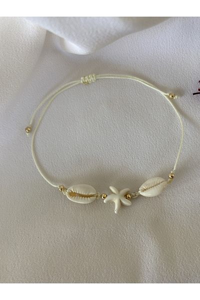 BeryDenz Cream Anklet with Seashells and Stars