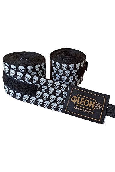 SPORIO boks bandajı Big Skulls Kuru Kafa 5 Metre Boks Bandajı Siyah