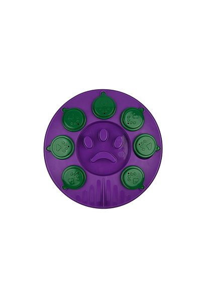 Glipet Cat Dog Puzzle and Slow Food Food Bowl Purple-Green