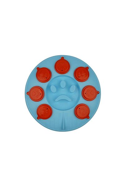 Glipet Cat Dog Puzzle and Slow Food Bowl Turquoise-orange