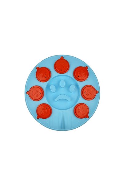 Glipet Cat Dog Puzzle and Slow Food Bowl Turquoise-orange