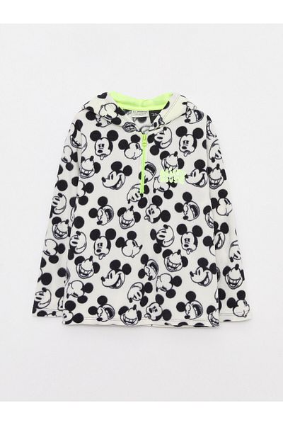 LC Waikiki Hanorac pentru fetiță, din fleece, cu glugă, cu model Mickey Mouse