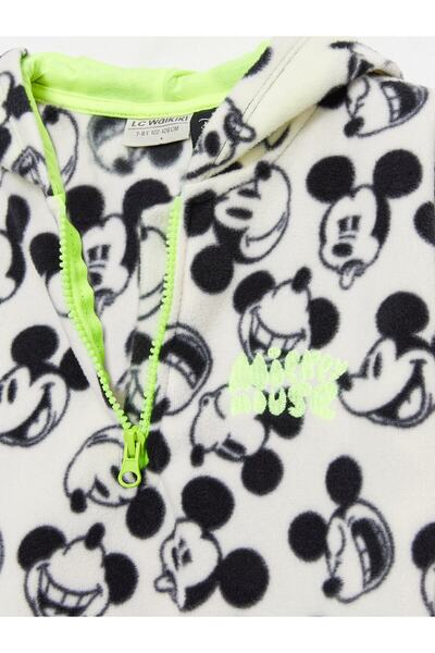 LC Waikiki Kapüşonlu Mickey Mouse Desenli Uzun Kollu Polar Kız Çocuk Sweatshirt