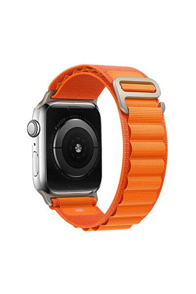 Ally Apple Watch 7-8 45mm 6-5-4 44mm Alpine Loop Kayış Kordon 3-2-1 42mm TURUNCU
