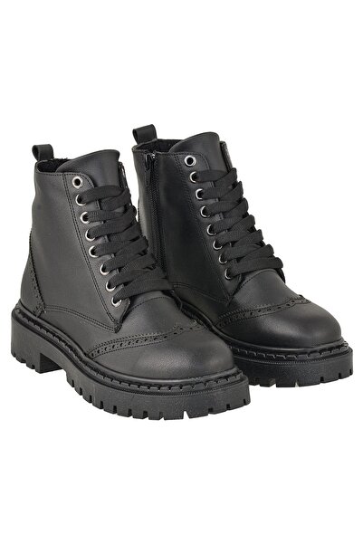 NOOSY Women's Black Zipper Boots