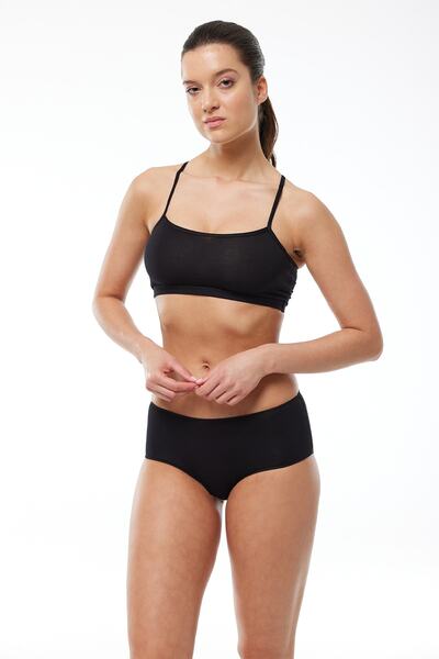 Malabadi Women's Black 4 Pack Wide Brim Modal Slip Panties 1126