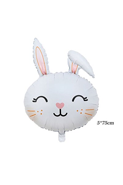 kidspartim بالون فويل على شكل رأس أرنب 75x55 سم