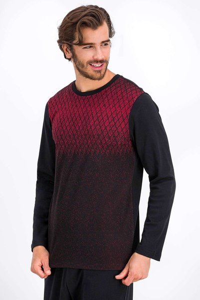 Arnetta Tile Claret Red Men's Pajama Set