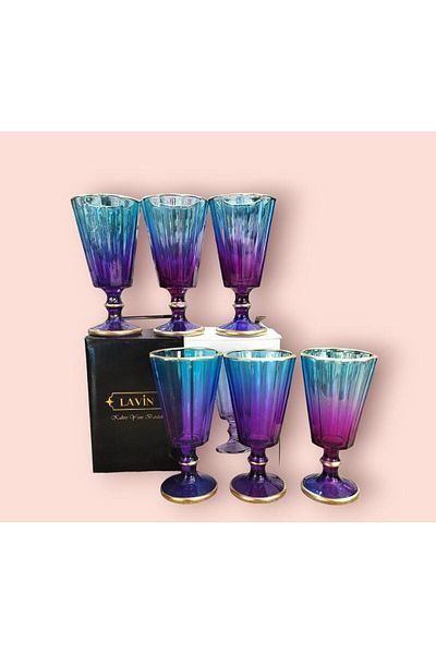 Lavin 6-Piece Flute Colored Glass