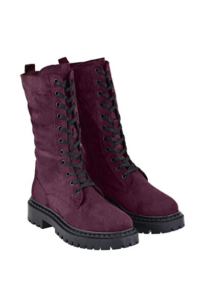 NOOSY Women's Burgundy Zippered Boots