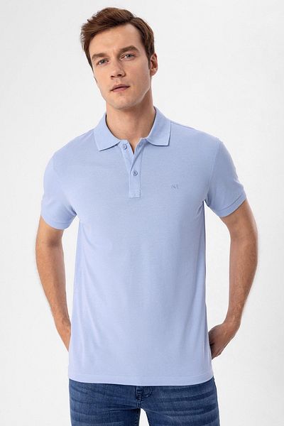 SÜVARİ Μπλούζα Polo Yaka Regular Kalıp Μπεζ Μπλε Armürlü