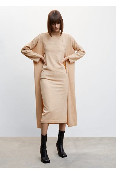 MANGO Woman Long Knitted Cardigan