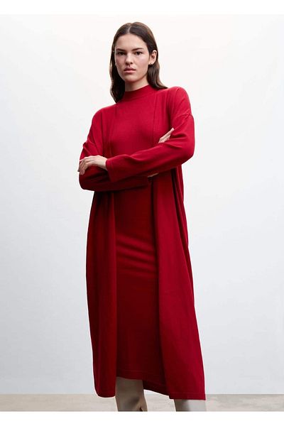 MANGO Woman Long Knitted Cardigan