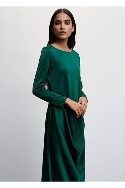 MANGO Woman Rochie drapată din satin