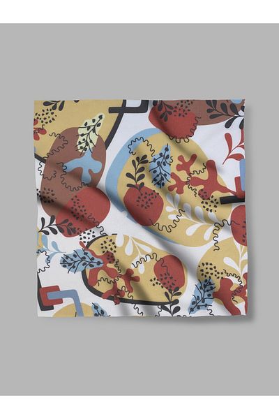 LU&MA Patterned Chiffon Scarf
