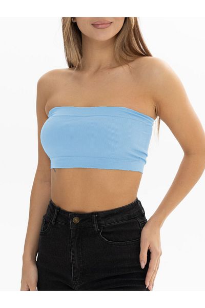 MİSTİRİK Bluză fără bretele tricotată model Palude - Culoare Bondeo Ice Blue