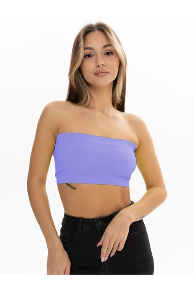 MİSTİRİK Palude Model Dikişsiz Örme Model Yarım Body Bondeo Lila Renk