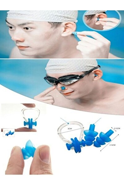 DEMİRALP37 Havuz Deniz Kulak Ve Burun Tıkayıcı Seti Su Kaçma Önleyici Yıkanabilen Tekrar Kullanabilen Tıkayıcı