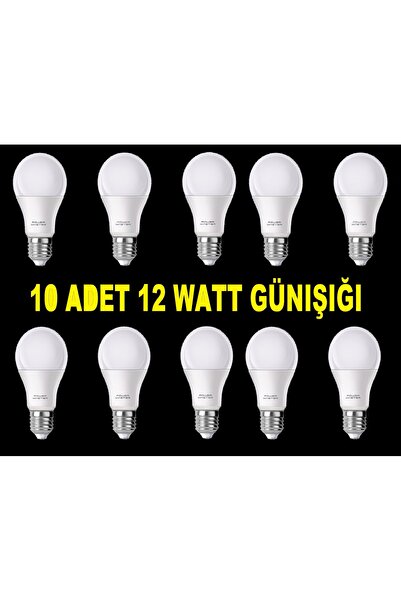 nelerbulurum 10 Adet 220 Volt 12 Watt 850 Lümen Enerji Tasarruflu Led Ampul-12w Gün Işığı 32000k Led Lamba