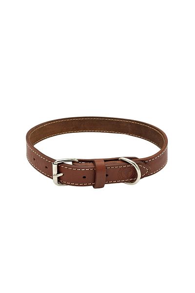 TB Leather Leather Dog Collar - Solidness Guaranteed - Vegetable Tanned Leather Stitched Neck Collar