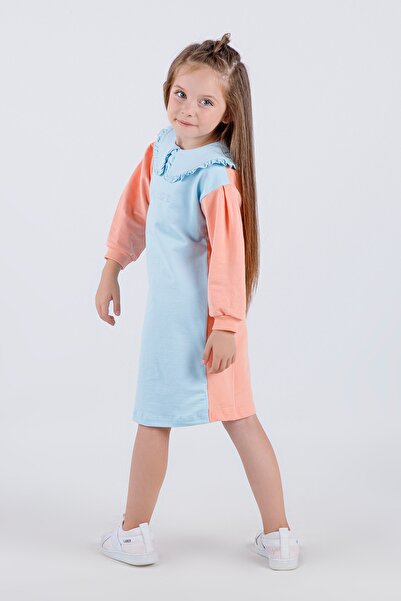 Harika KIDS Kız Çocuk İki İplik Kumaş Orta Kalınlıkta Uzun Kollu Örme BasicElbise
