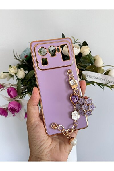 Aksesuarda Moda Redmi Mi 11 Ultra Uyumlu Çiçekli Taşlı İncili El Geçmeli Laze...
