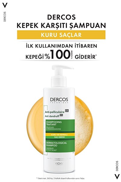 Vichy -Dercos Anti-Pel Kepeğe Karşi Etkili Bakim Şampuani -Kuru Saçlar 390..(Ml)