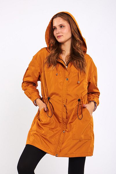 Moda Tuğram Αδιάβροχο & Αντιανεμικό Micro Midi Mustard
