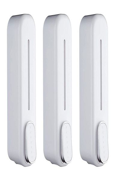 mrtbilisim 4 Pieces Wall Mountable Bathroom 350ml Soap Dispenser Shampoo Liquid Soap Bottle White Push-on Model