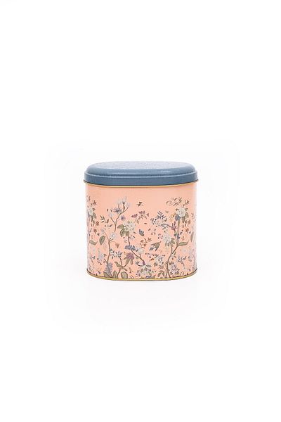 EVLE Er004-1g Botanica Pink Patterned Oval Metal Storage Container 11x15 Cm