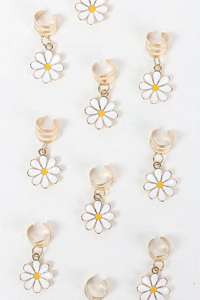 BAHELS Gold Bohema Daisy Hair Earring Clasp Set 5 Pieces