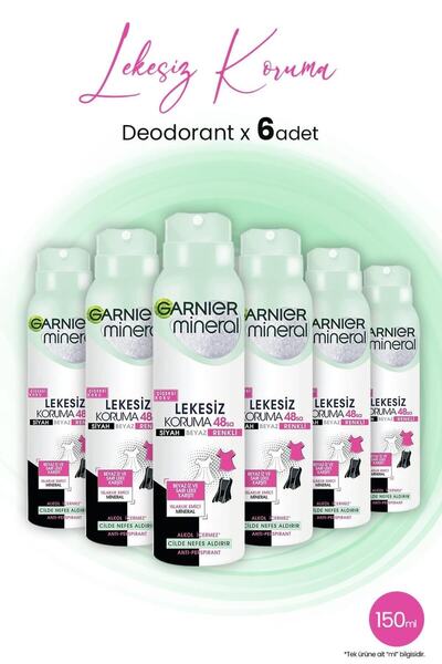 Garnier Mineral 48 Saat Lekesiz Koruma Çiçeksi Sprey Deodorant 150 ml x 6 Adet