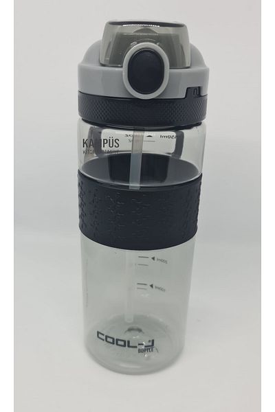 Gıpta Cool-J 650ML قارورة تريتان سوداء K7570 مع قش وقفل