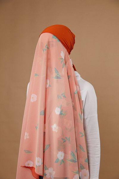 Differenza FLOWERS BONELED SHAL - ORANGE