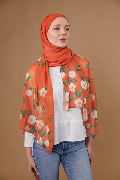 Differenza FLOWERS BONELİ ŞAL - TURUNCU