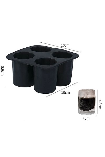 Kaşbaşı Home 4-Piece Cup Shaped Silicone Ice Mold 3D Coffee Cocktail Beverage Presentation Ice Mold