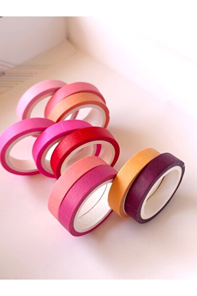 Padme studio 10’lu Dekoratif Kağıt Bant | Pembe Tonları (8mmx4m)