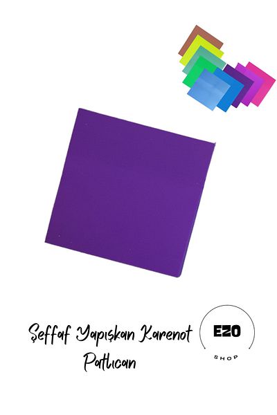EZOSHOP Transparent Colored Post-It Sticky Post-It Note Paper Karenot Eggplant